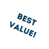 White starburst graphic with the text "BEST VALUE!" in bold, dark blue letters.